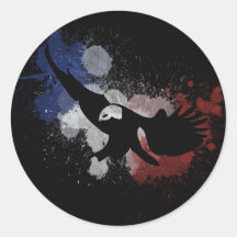 USA American Eagle in Red White and Blue Round Sticker