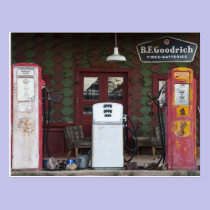 USA, Arizona. Chloride Ghost Town, old gas postcards