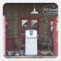 USA, Arizona. Chloride Ghost Town, old gas Square Stickers