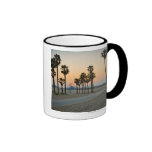 USA, California, Santa Monica Pier at sunset Coffee Mugs