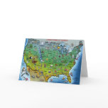 USA Cartoon Map cards