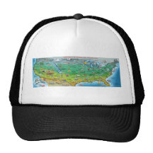 USA Cartoon Map Hat
