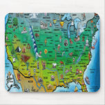 USA Cartoon Map mousepads