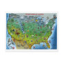 USA Cartoon Map Post Card