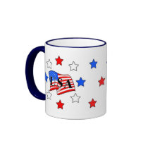 USA Flag and Stars Coffee Mug