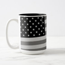 USA Flag Black & White Mug