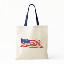 USA Flag Budget Tote Canvas Bag