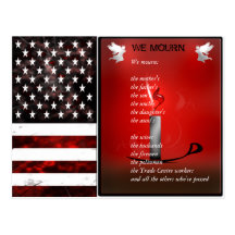 USA Flag Commemorative Memorial Postcard