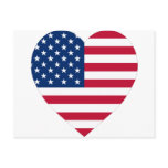 USA Flag Heart postcards