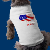 USA Flag in Country Shape pet clothing