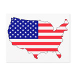 Usa flag map post cards