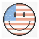 USA Flag Smiley Face Invitations