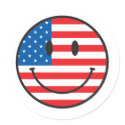 USA Flag Smiley Happy Face stickers