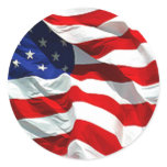 USA Flag sticker and envelope Seal