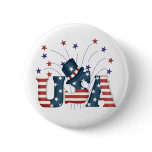 Usa Flag Text Button