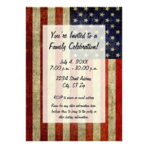 USA Flag with a vintage look Party Custom Announcements