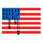 USA Flag with Falling Bombs photo sculptures