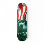USA Flag with Statue of Liberty Skate Deck