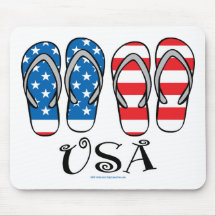 USA Flip Flops Mouse Pads