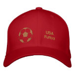 USA Futbol cap with embroidered soccer ball embroidered hats