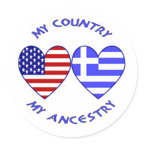 USA / Greek Country Ancestry Stickers