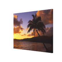 USA, Hawaii, Kauai, Colourful sunrise in a 2 Gallery Wrap Canvas