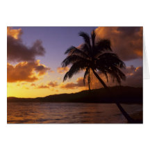 USA, Hawaii, Kauai, Colourful sunrise in a 2 Card