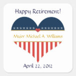 USA Heart Flag Happy Retirement Stickers