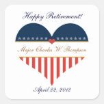 USA Heart Flag Happy Retirement Stickers
