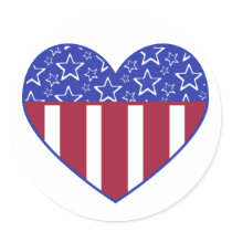 USA Heart Flag Sticker