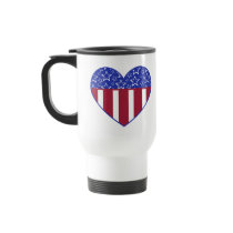 USA Heart Flag Travel Mug