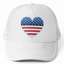 USA Heart Flag Trucker Hat