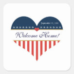 USA Heart Flag Welcome Home Stickers