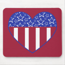 USA Heart Stars Mousepad