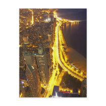 USA, Illinois, aerial view of Chicago at dusk Post Cards