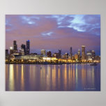 USA, Illinois, Chicago, City skyline over Lake 5 Poster