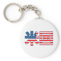 Usa Kanji Flag Keychain