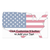 Usa Map, United States flag Business Card Templates