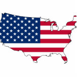 Usa Map, United States flag photo sculptures