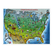 USA Map Z Postcard