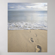 USA, Massachusetts, Cape Cod, footprints on