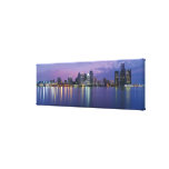 USA, Michigan, Detroit skyline, night Stretched Canvas Print