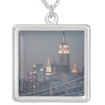USA, New York City, View of Manhattan Bridge, Custom Necklace