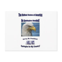 USA No Apologies Post Cards