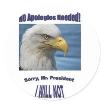 USA No Apologies Stickers