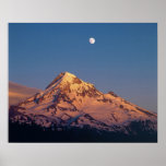 USA, Oregon, Mt Hood. Sunset creates alpenglow posters