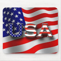 USA Patriotic Mouse Pad with 3 - D Lettering