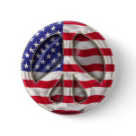 USA Peace Flag Button