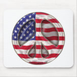 USA Peace Flag Mouse Pad