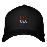 USA Red, White, and Blue Hat Embroidered Baseball Caps